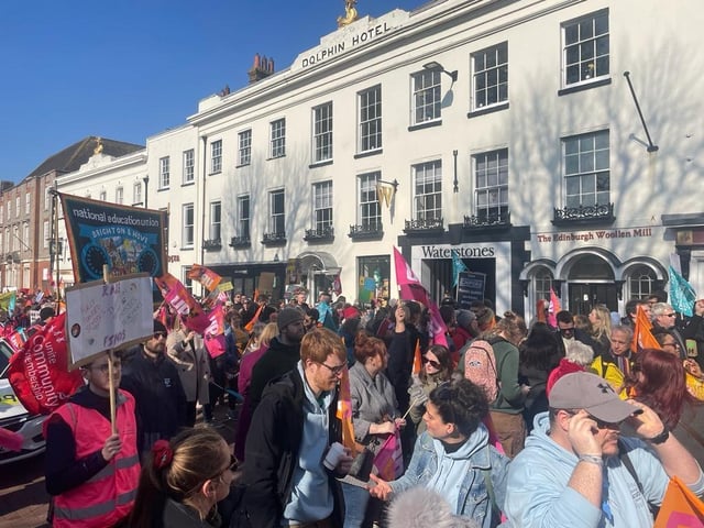School strikes in Sussex: Hundreds of protesters arrive to take part in Sussex teacher protest - in 23 pictures