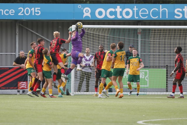 Action from Horsham's FA Trophy third qualifying round win over Brightlingsea Regent
