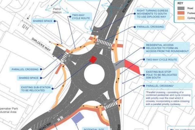 Proposed new roundabout in Hailsham