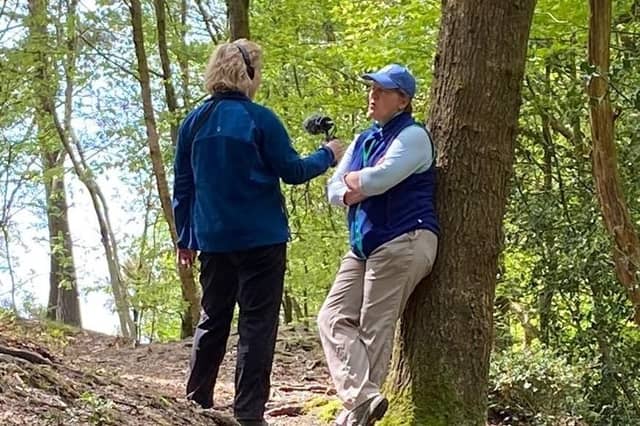 Eka Morgan interviews Clare Balding for a podcast