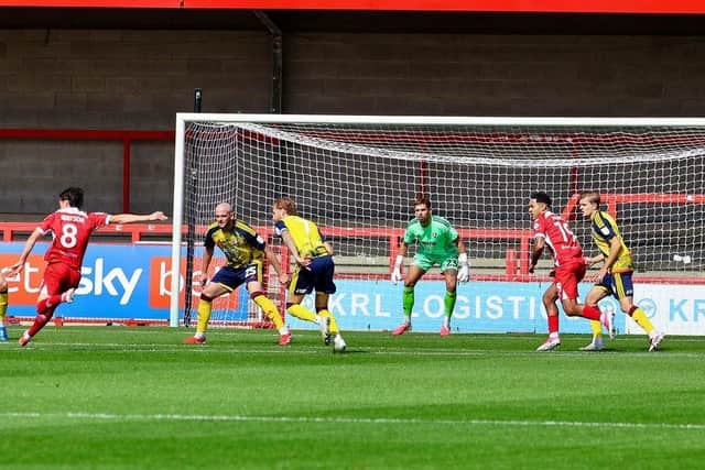 Crawley Town lost 3-1 to Cheltenham Town at the Broadfield Stadium | Picture: Thomas Forbes @thomasforbes_photography