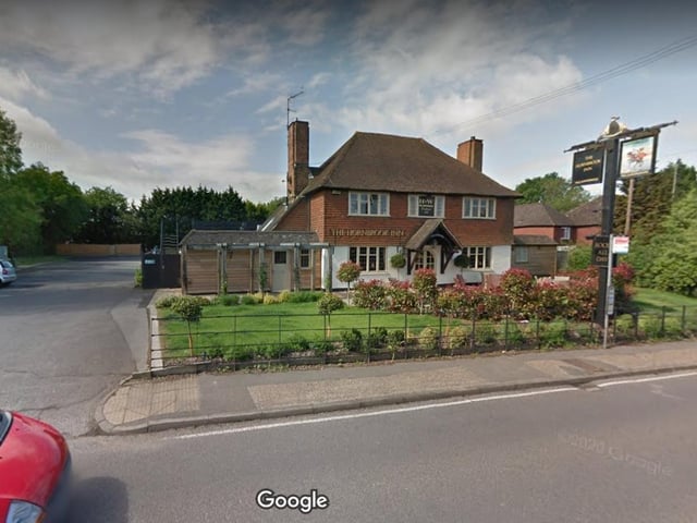Hornbrook Inn, The, Brighton Rd, Horsham RH13 6QA. 4.3 stars on Google Reviews. One reviewer said, "A lovely traditional English pub/restaurant where the staff are very helpful and friendly. The food is very tasty, especially the triple cook chips and has a well varied menu." Another review said, "Quality pub grub, steak & ale pie very good, as were fish & chips. Service excellent."