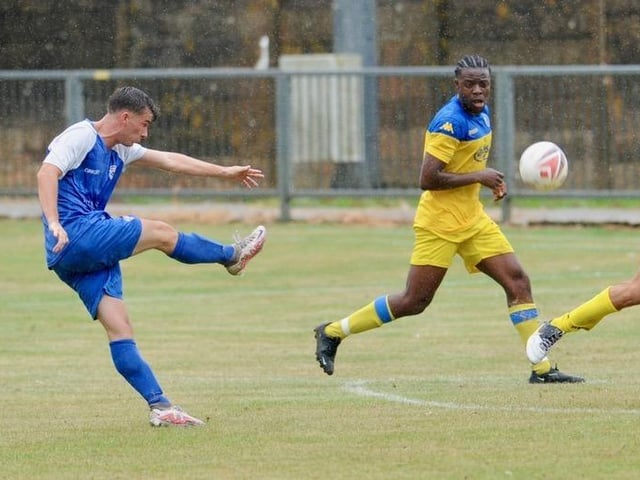 Shoreham FC take on Epsom and Ewell FC in a pre-season friendly at Middle Road