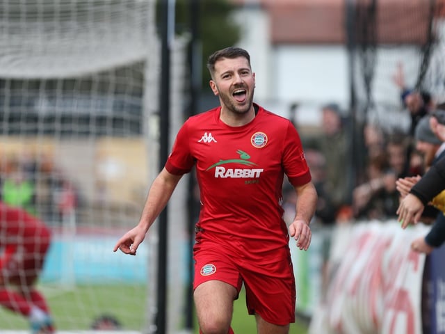 Action from Worthing FC's 3-2 win at home to Welling in the National League South