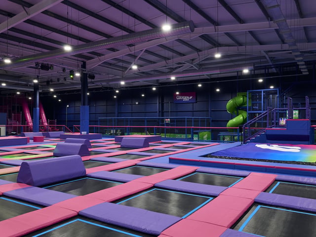 A new indoor activity park has officially opened in Crawley, bringing more than 40 trampolines, interactive games and a range of family attractions to the town.
