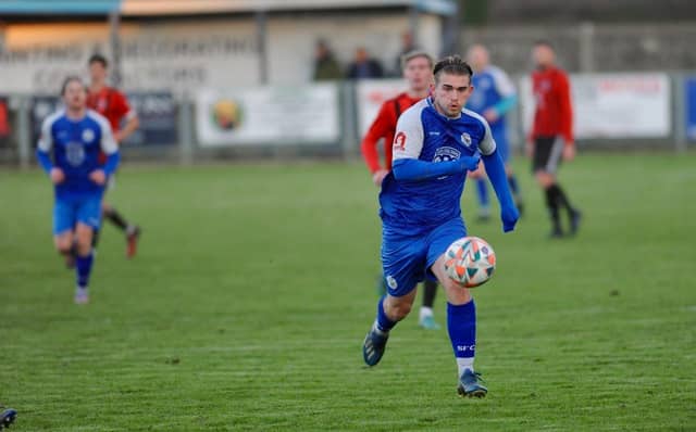 Action from Shoreham's win over AFC Varndeanians in the SCFL premier division