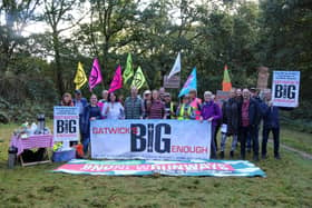 Climate campaigners took part in a protest walk around Gatwick Airport perimeter on Saturday, October 14. Photo: Dorking, Reigate and Redhill Extinction Rebellion