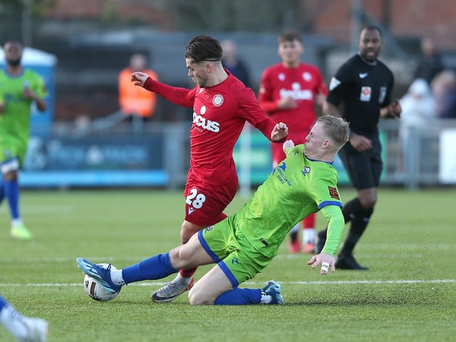Action from Worthing v Braintree in National League South