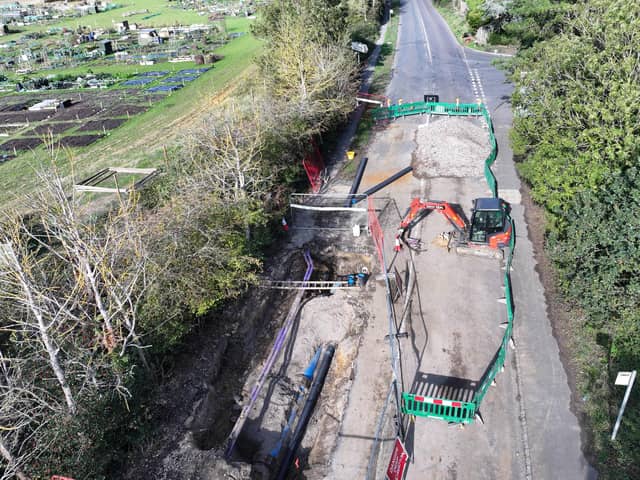 A280 Long Furlong closure: Photos show excavation works following burst pipe
