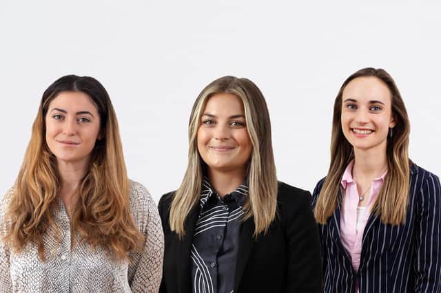 Catherine Mears, Kate Gillies, and Katie Bacchus have all been awarded training contracts at the Eastbourne-headquartered law firm.