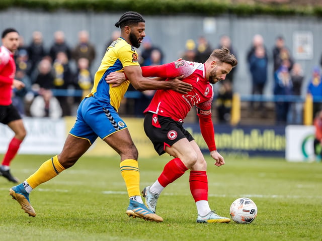 Eastbourne Borough recovered from 2-1 down at half-time to win 3-2 at St Albans City. Picture by Lydia Redman