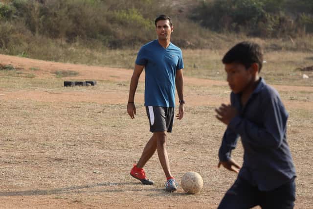 Saaj, who also appeared in Marvel’s Eternals in 2021 and Netflix’s Indian Hindi-language remake of The Girl on the Train in 2020, plays Sanjay, a young British South Asian student who unexpectedly ends up coaching street kids football in Hyderabad, India