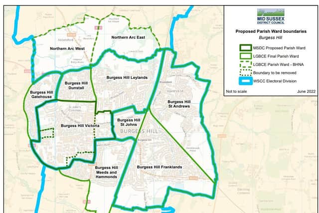 Proposed future boundaries for Burgess Hill