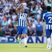 BRIGHTON, ENGLAND - MAY 22: Pascal Gross of Brighton & Hove Albion celebrates after scoring their side's second goal during the Premier League match between Brighton & Hove Albion and West Ham United at American Express Community Stadium on May 22, 2022 in Brighton, England. (Photo by Charlie Crowhurst/Getty Images)