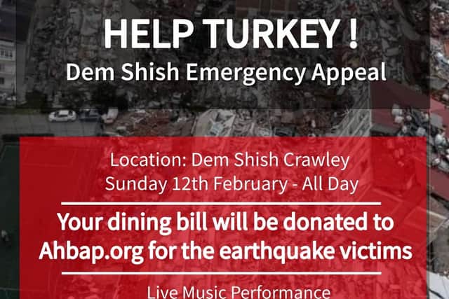 Crawley restaurant raises money for victims of Turkiye earthquake disaster