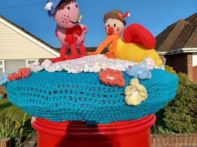Ermintrude and Brian the snail from the Magic Roundabout at Wrestwood Avenue, Hampden Park