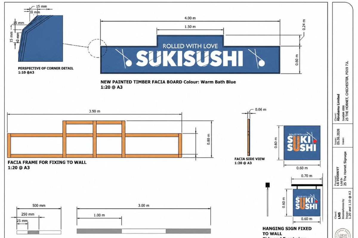 ‘SukiSushi’ signage approved for shopfront in Chichester