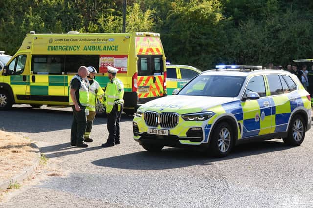 Multiple people were hurt and taken to hospital after the incident on the southbound slip road from the A24 at Ashington