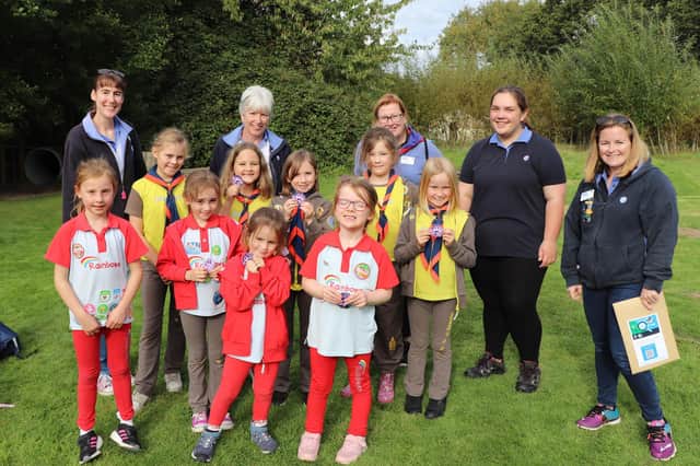 Rainbows, Brownies and leaders from Worthing's Charmandean district. Picture: Girlguiding London and South East England