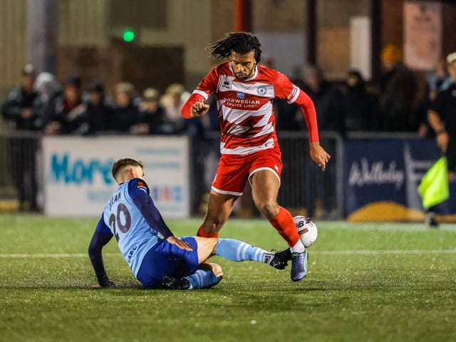 Action from Eastbourne Borough's home defeat by Torquay United in National League South