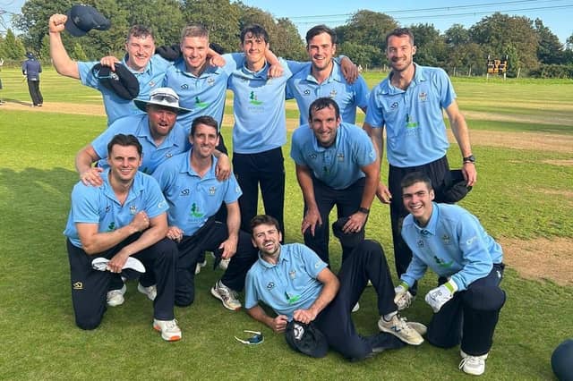 Worthing CC celebrate promotion to the Sussex Premier League