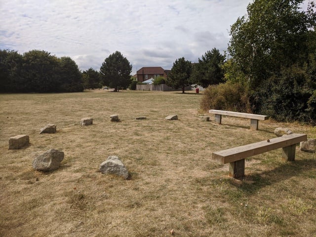 A stone circle near Angmering Community Centre