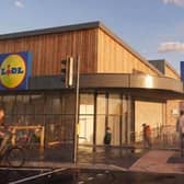 The entrance to the proposed Lidl in Lewes from the Malling Street pedestrian crossing point. Photo: Lidl GB