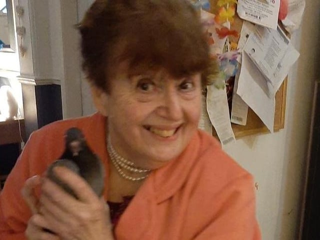 Elizabeth with a bird she had nursed back to health.