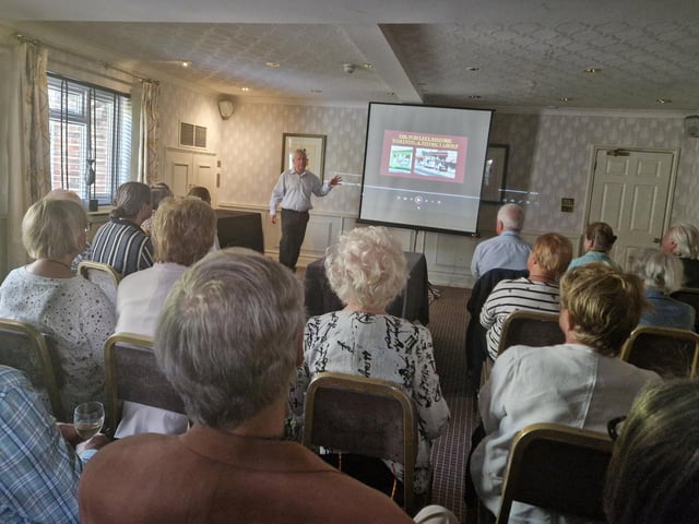 Ian Richardson, described as Worthing's Dr Who of time travel, giving the talk, All Aboard the C1850 Time Machine, hosted by Indigo Bistro & Bar