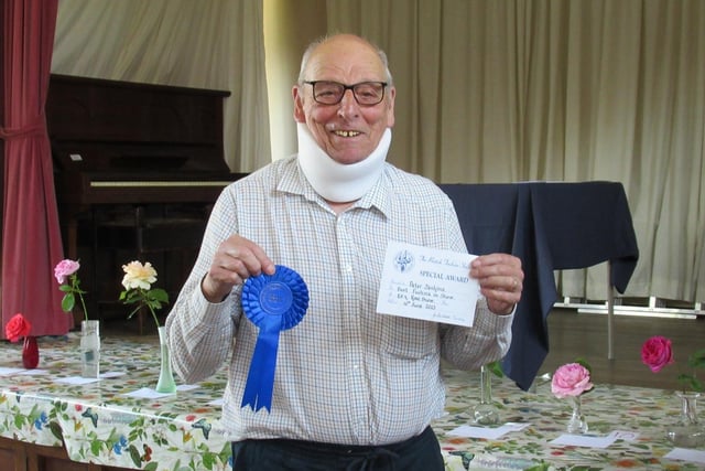 Peter Jenkins won the British Fuchsia Society Blue Rosette