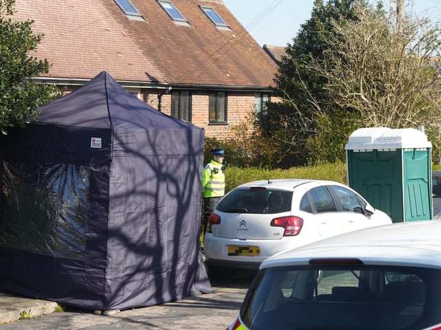A police presence remains at a property in Sussex, after a man was found dead and a woman and child were seriously injured.