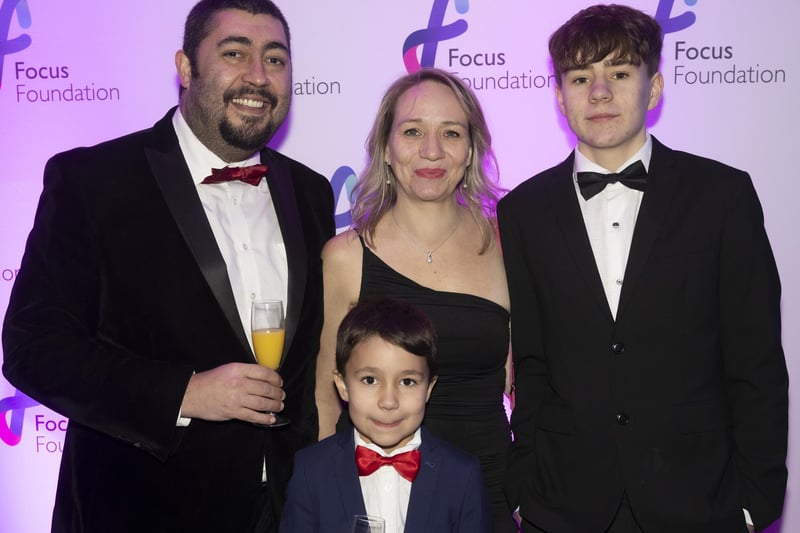 Matt Turner, chief executive of sponsor Creative Pod, with his family at the Shoreham-based Focus Foundation's second Winter Ball