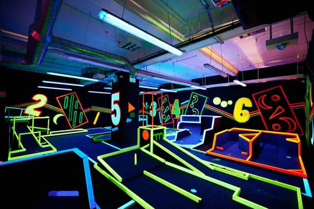UV IT, one of the three themed mini golf courses at Owens