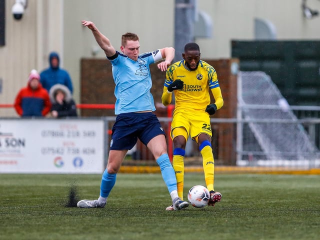 Action from Eastbourne Borough's 3-1 defeat at home to Havant and Waterlooville in National League South