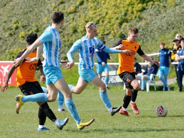 Action from Worthing United's win at home to Mile Oak in the SCFL Division 1