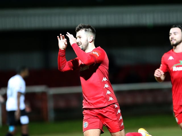Action and celebrations from Worthing's 3-0 win at Dover in National League South