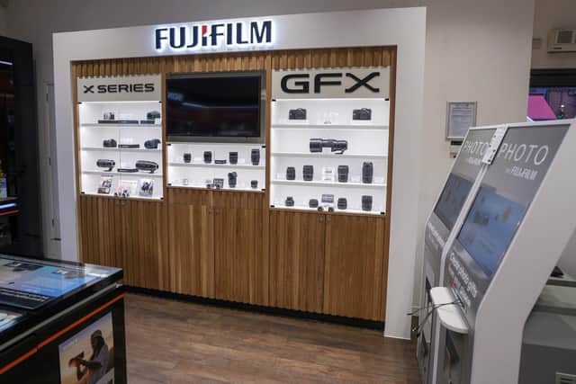 Inside the new Fujifilm area of the store