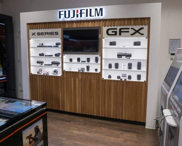 Inside the new Fujifilm area of the store