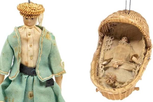 Antique Christmas tree ornaments which once belonged to Queen Victoria have sold for just under £1,500 at auction. Picture: Hansen Auctioneers