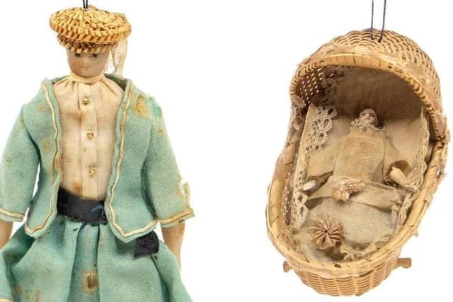 Antique Christmas tree ornaments which once belonged to Queen Victoria have sold for just under £1,500 at auction. Picture: Hansen Auctioneers