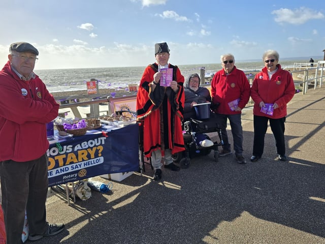 Local Rotary Club members raising awareness of World Polio Day at Bexhill