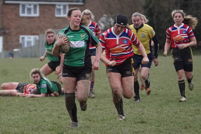 Sophia Skinner on the charge for Heathfield | Picture: Roger Cuming