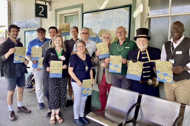 Project team launch integrated travel map for Seaford &amp; Beyond at the railway station