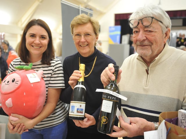 Lara Thompson (trustee), Carolyn Barton (secretary of the Adastra Hall, Hassocks) and Bernard O'Rourke (facilities manager)