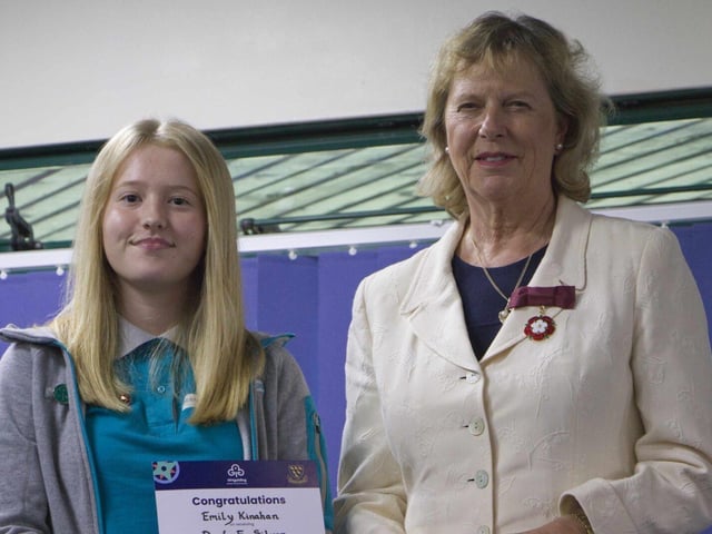 Emily Kinahan, Duke of Edinburgh Silver Award with Mrs Caroline Nicholls, DL the Deputy Lieutenant