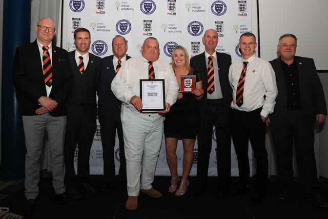 Polegate Town pick up their award at the Sussex FA ceremony | Picture: Simon Roe