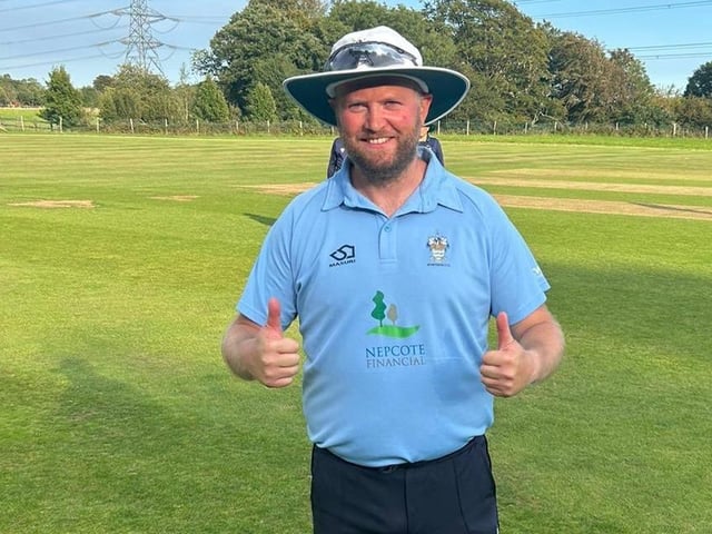 Worthing CC celebrate promotion to the Sussex Premier League