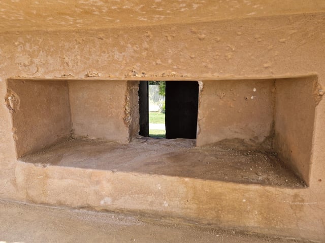Pete Coe, one of the project leaders, and fellow former Royal Engineer Graham Cosham worked together to open the southern embrasure at the Ferring pillbox