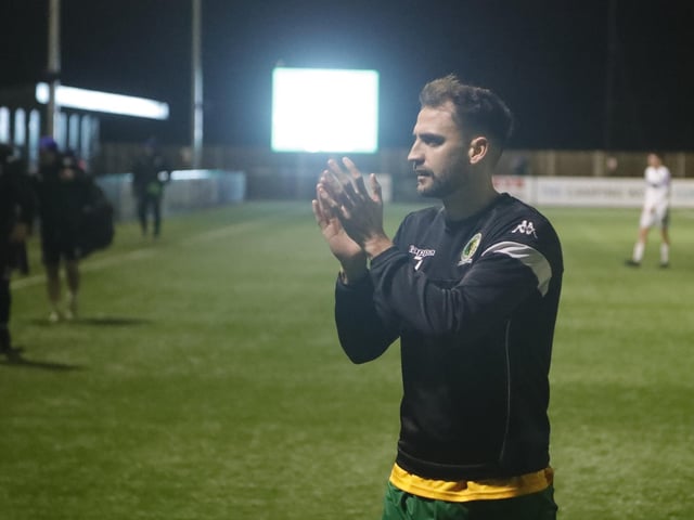 FA Trophy action between Horsham and AFC Totton