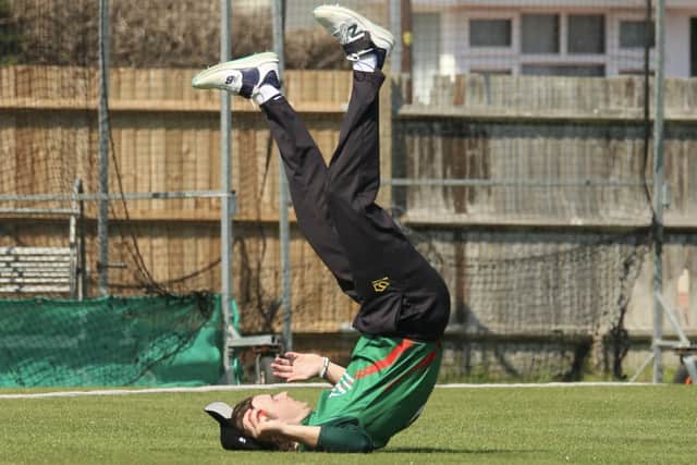Lachie Walsh taking a catch for Bognor vs Preston Nomads | Picture: Martin Denyer